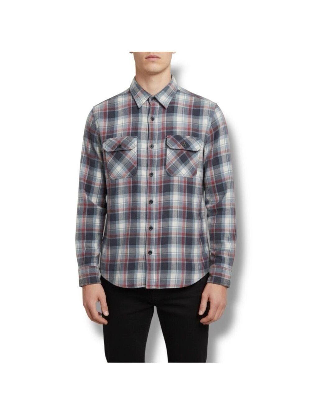 Ralph Lauren Denim & Supply Blue Plaid Cotton Flannel Shirt Men’s Large
